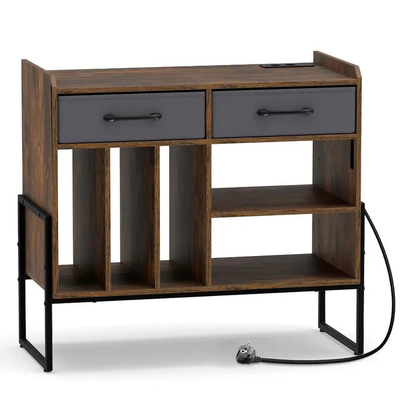 Support platine vinyle station recharge tiroirs tissu
