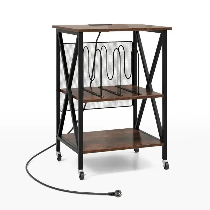 Table d'appoint platine vinyle station de recharge