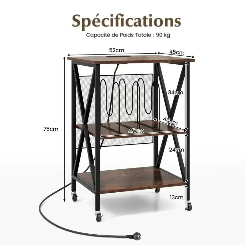 Table d'appoint platine vinyle station de recharge